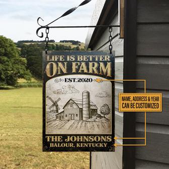 Farming On The Farm Black Custom Metal Sign - For Farmers - Thegiftio UK