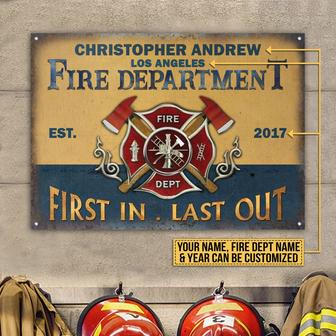 Personalized Firefighter Metal Sign - Gift for Firefighters - Thegiftio UK