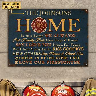 Firefighter Home Personalized Metal Sign - Firefighter Gift - Thegiftio UK