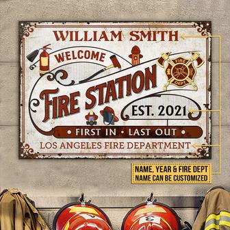 Firefighter Red Welcome Custom Metal Sign - Firefighter Gift - Thegiftio UK
