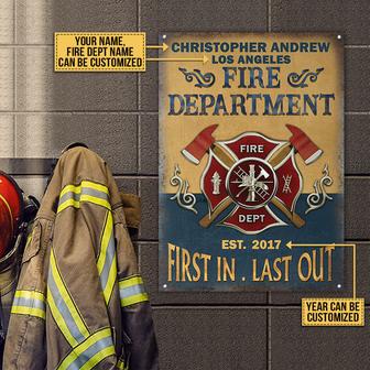 Personalized Firefighter Vertical Metal Sign - Thegiftio UK