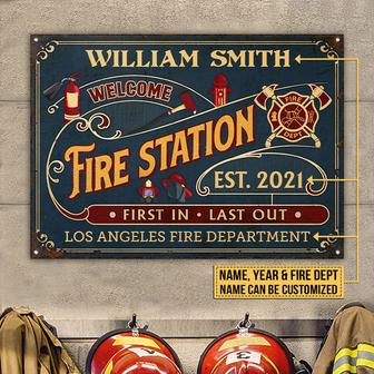 Personalized Firefighter Welcome Metal Sign - Fireman Gift - Thegiftio UK