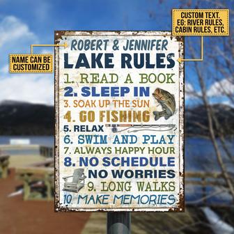Fishing 10 Lake Rules Personalized Sign - Gift for Fishermen - Thegiftio UK