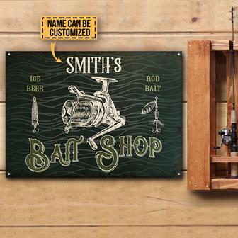 Fishing Rod Bait Shop Custom Metal Sign - Gift for Fishermen - Thegiftio UK