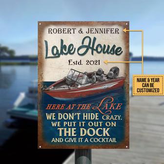 Fishing Boat Lake Crazy Personalized Metal Sign - Thegiftio UK