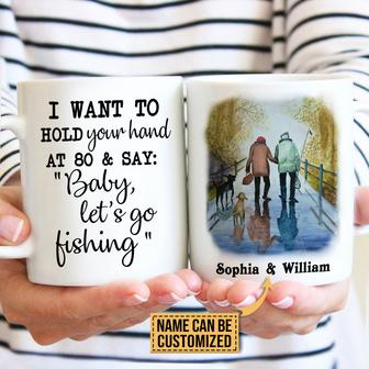 Hold Your Hand Personalized Mug - Gift for Fishing Couples - Thegiftio UK