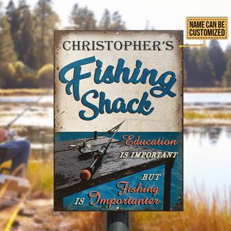 Personalized Fishing Is Importanter Custom Metal Sign - Thegiftio UK