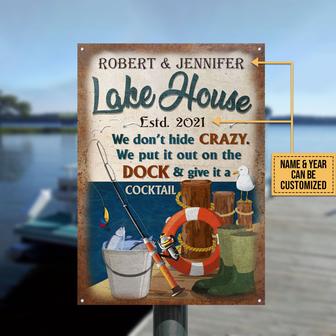 Fishing Lake Crazy Personalized Metal Sign - Fisherman Gift - Thegiftio UK