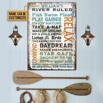Fishing Lake Rules Personalized Metal Sign - Fishermen Gift - Thegiftio UK
