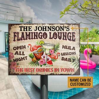 Flamingo Lounge Personalized Metal Sign - Gift for Friends - Thegiftio UK