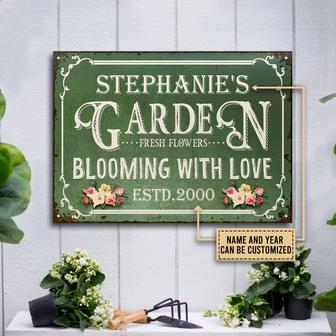 Blooming With Love Custom Metal Sign - Gift for Gardeners - Thegiftio UK