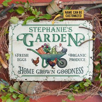 Personalized Garden Chicken Home Grown Metal Sign - Thegiftio UK