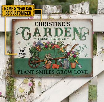 Garden Fresh Plant Smiles Grow Love Custom Metal Sign - Gift - Thegiftio UK