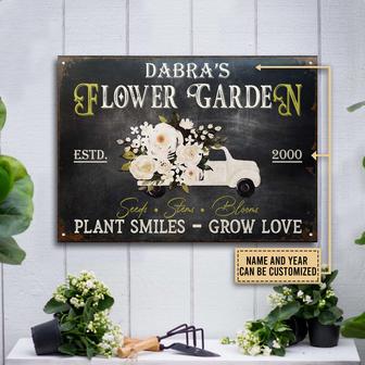 Smiles Grow Love Personalized Metal Sign - Garden Gift - Thegiftio UK