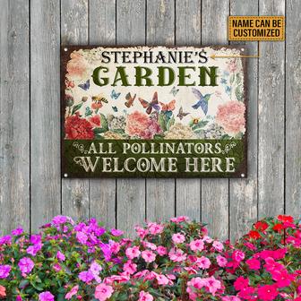 Pollinators Welcome Here Personalized Metal Sign - Thegiftio UK