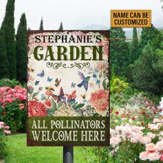 Pollinators Welcome Personalized Metal Sign - Garden Gift - Thegiftio UK