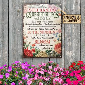 Garden She Shed Rules Custom Metal Sign - Gift for Gardeners - Thegiftio UK