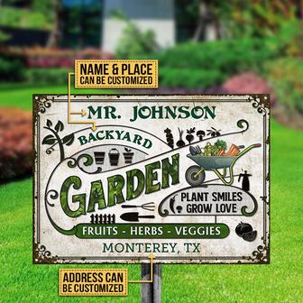 Personalized Garden Vegetable Plant Smiles Metal Sign - Thegiftio UK