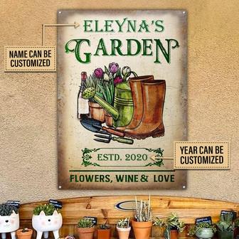 Gardening Flowers Love Custom Metal Sign - Gardeners Gift - Thegiftio UK