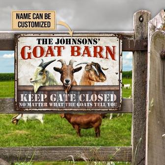 Goat Keep Gate Close Custom Metal Sign - Gift for Farmers - Thegiftio UK