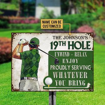 Personalized Golf 19th Hole Proudly Serving Metal Sign - Thegiftio UK