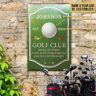 Never Let It Rest Personalized Metal Sign - Gift for Golfers - Thegiftio UK