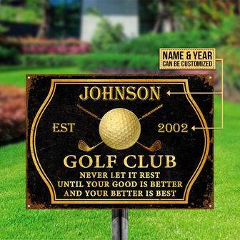 Never Let It Rest Personalized Metal Sign - Gift for Golfers - Thegiftio UK