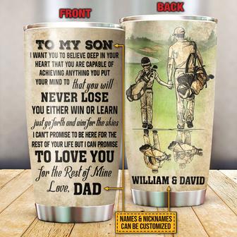 Golf Dad And Son Never Lose Custom Tumbler - Gift for Dad - Thegiftio UK
