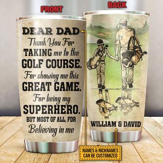 Golf Dad And Son Thank You Custom Tumbler - Gift for Dad - Thegiftio UK