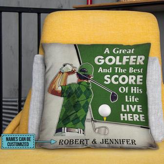 Golf Green Couple Best Score Live Personalized Pillow - Gift - Thegiftio UK