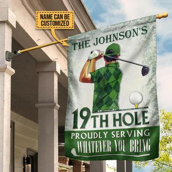 Proudly Serving Green Custom Flag - Gift for Golf Lovers - Thegiftio UK