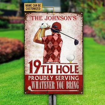 Personalized Golf Proudly Serving Red Metal Sign - Golf Gift - Thegiftio UK