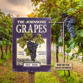 Grape Farm Fresh Personalized Metal Sign - Gift for Friends - Thegiftio UK