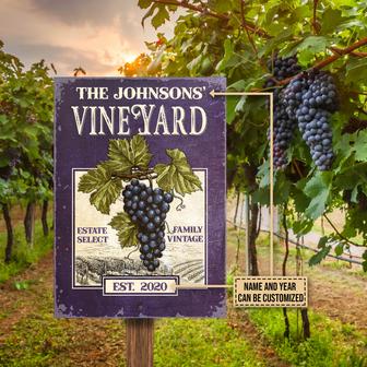 Personalized Grape Vineyard Metal Sign - Gift for Friends - Thegiftio UK
