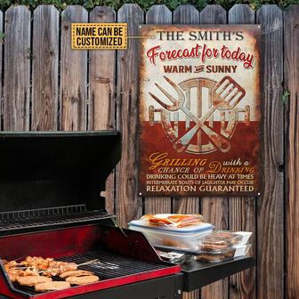 Personalized Grilling BBQ Forecast Metal Sign - Gift for Dad - Thegiftio UK