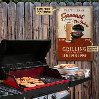 Personalized Grilling Forecast For Today Custom Metal Sign - Thegiftio UK