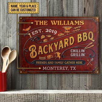 Grilling Friends Personalized Metal Sign - Gift for Friends - Thegiftio UK