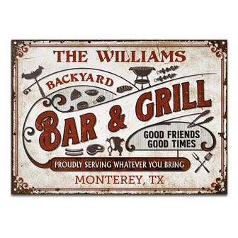 Personalized Grilling Proudly Serving You Custom Metal Sign - Thegiftio UK