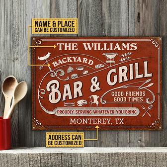 Personalized Grilling Proudly Serving Metal Sign - BBQ Gift - Thegiftio UK