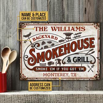 Grilling Smoke 'Em Custom Metal Sign - Gift for BBQ Lovers - Thegiftio UK