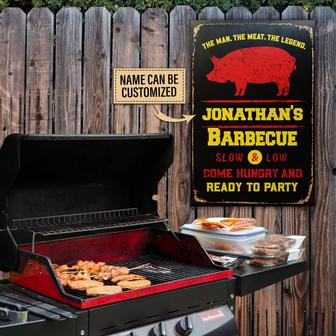 Grilling The Man The Meat The Legend Custom Metal Sign - Thegiftio UK