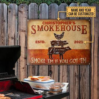 Personalized Grilling Vintage Smoke House Metal Sign - Gift - Thegiftio UK