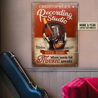 Guitar Where Words Fail Personalized Metal Sign - Gift - Thegiftio UK