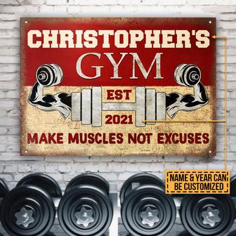 No Excuse Personalized Metal Sign - Gift for Gym Lovers - Thegiftio UK