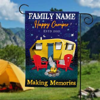 Personalized Happy Camper Garden Flag for Campers - Thegiftio UK