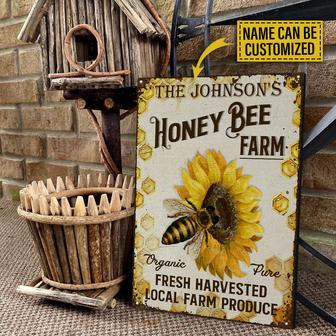 Honey Bee Farm Personalized Metal Sign - Gift for Farmers - Thegiftio UK