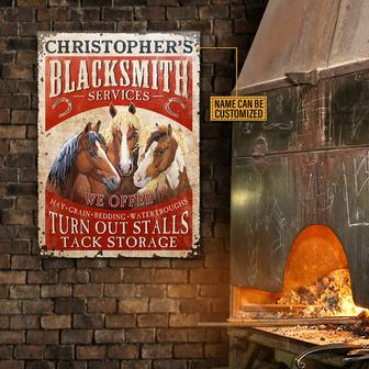 Personalized Horse Blacksmith Services Custom Metal Sign - Thegiftio UK