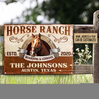 Personalized Horse Ranch Boarding Lessons Custom Metal Sign - Thegiftio UK