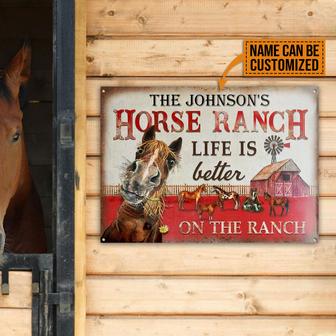 Horse Ranch Life Better Personalized Metal Sign - Gift - Thegiftio UK