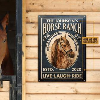 Horse Ranch Live Laugh Ride Custom Metal Sign - Thegiftio UK